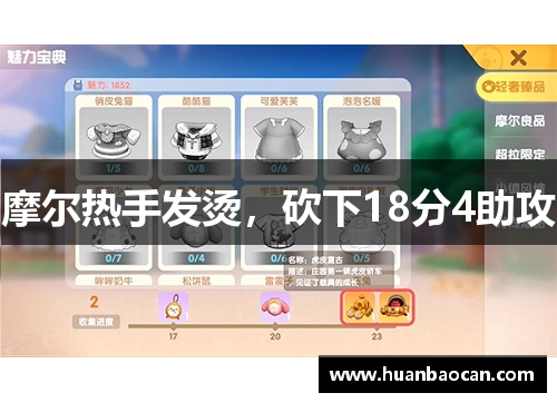 摩尔热手发烫，砍下18分4助攻